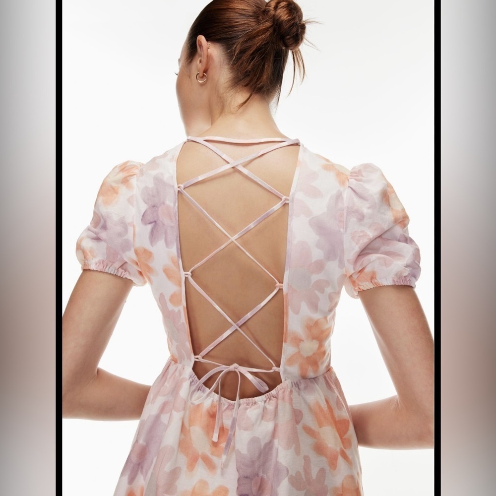 Aritzia Sunday Best Floral Puff Sleeve Dress